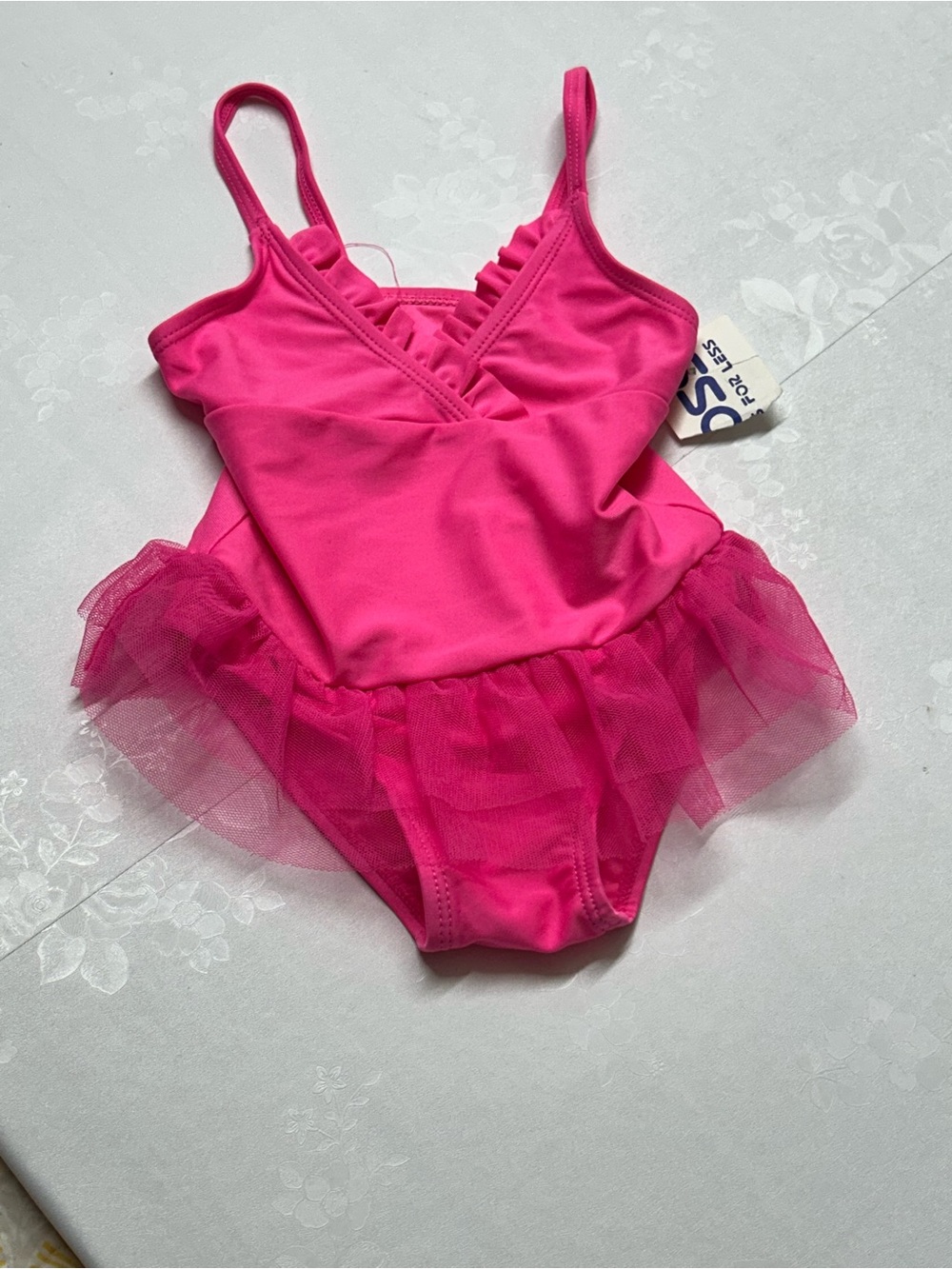 Girls Hot Pink Tutu Swim One-Piece